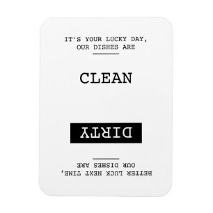 Funny Clean Dirty omkeerbare vuilnisbeltenteken Magneet