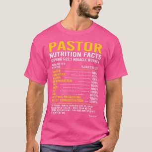 Funny Clergy Preacher Pastor Nutritional Facts T-shirt