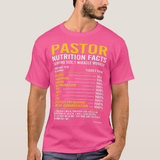 Funny Clergy Preacher Pastor Nutritional Facts T-shirt