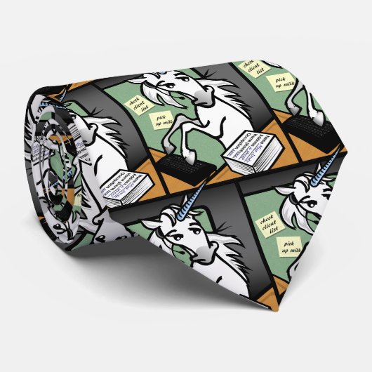 FUNNY CLERICAL UNICORN PATTERN STROPDAS (Opgerold)