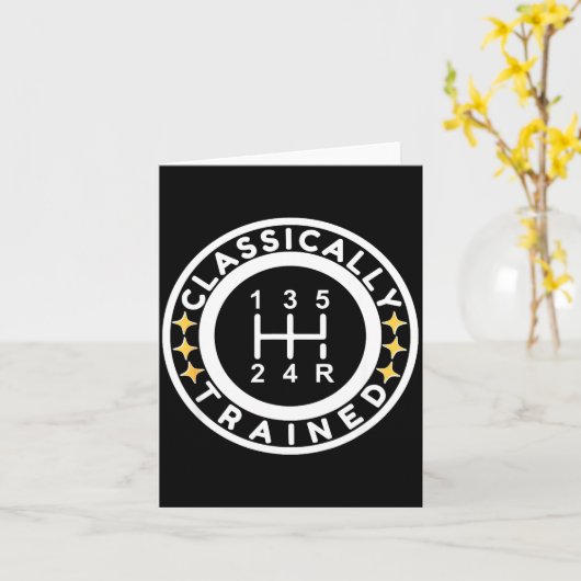 Funny Clically Trained Manual Car Driving Humor Kaart (Gele Bloem)