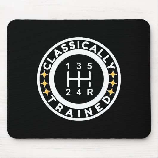 Funny Clically Trained Manual Car Driving Humor Muismat (Voorkant)