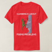 Funny climate rex Rock cliber Dinosaur T-shirt (Design voorkant)