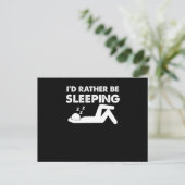 Funny Clinophile Sleepy Head Sleepyhead Slaap Love Briefkaart (Staand voorkant)