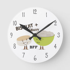 Funny Clock Biscuit & Gravy BFF Ronde Klok