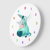 Funny Clock met Baby Donkey - Grote Klok (Hoek)