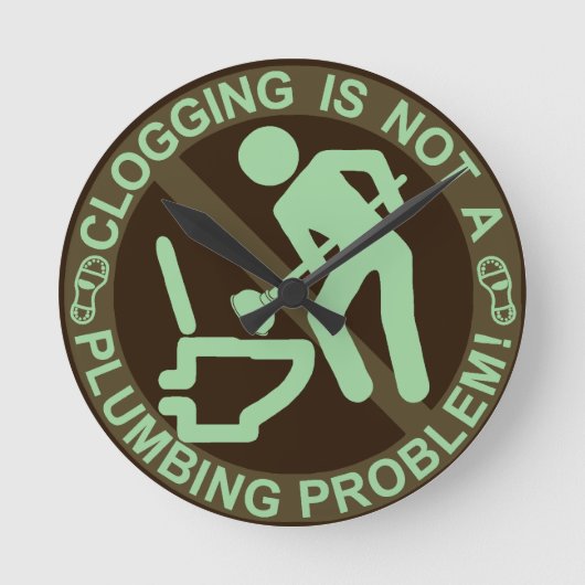 Funny Clogger Clogging Green Ronde Klok (Voorkant)