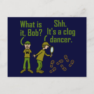 Funny Clogger Footstep Cartoon Briefkaart