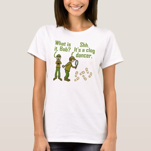 Funny Clogger Footstep Cartoon T-shirt (Voorkant)