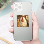 Funny Close Up of Impasto Chicken that looks Mad Sticker (Telefoon)