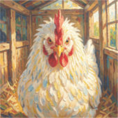 Funny Close Up of Impasto Chicken that looks Mad Sticker (Voorkant)