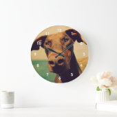 Funny Closeup of a Natural Doberman Dog Grote Klok (Huis)