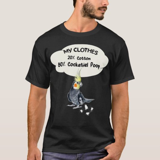 Funny Clothes of Cockatiel Parrot Bird T-shirt (Voorkant)
