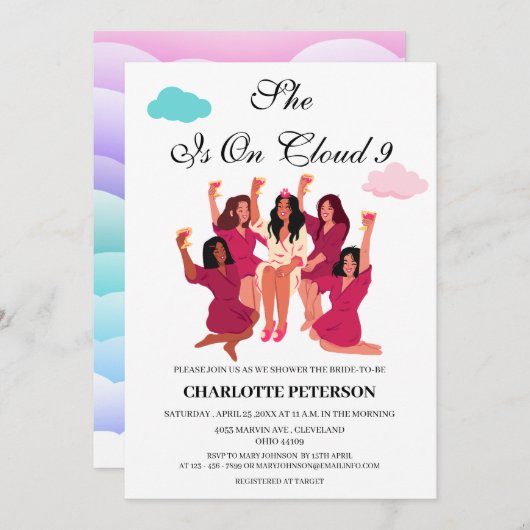 Funny Cloud 9 Vrijgezellenfeest Kaart (Voorkant / Achterkant)