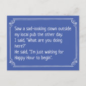 Funny Clown bij Pub Joke Briefkaart (Voorkant)