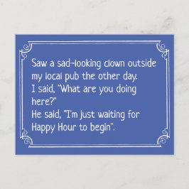 Funny Clown bij Pub Joke Briefkaart