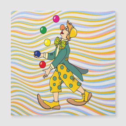 Funny Clown die speelt met kleurrijke balls (Voorkant)