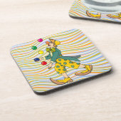 Funny Clown die speelt met kleurrijke balls Bier Onderzetter (Linkerzijde)