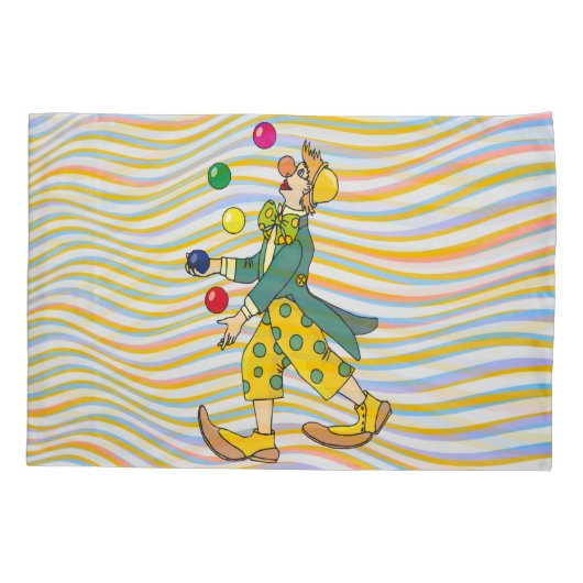 Funny Clown die speelt met kleurrijke balls Kussensloop (Achterkant)