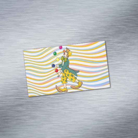 Funny Clown die speelt met kleurrijke balls Magnetisch Visitekaartje (Voorbeeld)