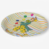 Funny Clown die speelt met kleurrijke balls Papieren Bordje (Gekanteld)