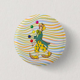 Funny Clown die speelt met kleurrijke balls Ronde Button 3,2 Cm