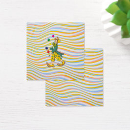 Funny Clown die speelt met kleurrijke balls Vierkante Visitekaartjes