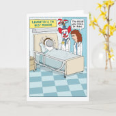 Funny Clown Doctor krijgen goed werk Kaart (Gele Bloem)