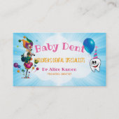 Funny Clown en Happy Tooth | Pediatrische tandarts Visitekaartje (Voorkant)