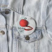 Funny Clown Face Birthday Girl Ronde Button 7,6 Cm (In situ)