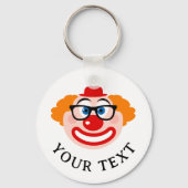 Funny clown face with spectacles custom sleutelhanger (Voorkant)