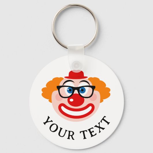 Funny clown face with spectacles custom sleutelhanger (Voorkant)