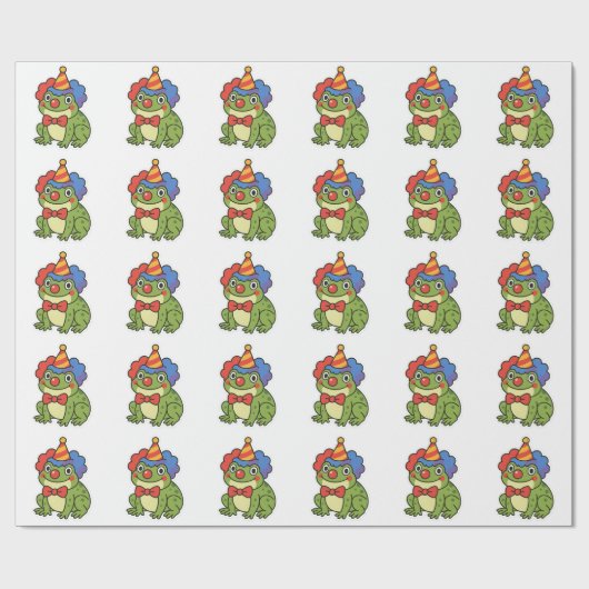 Funny Clown Frog Sticker Cadeaupapier (Vlak)