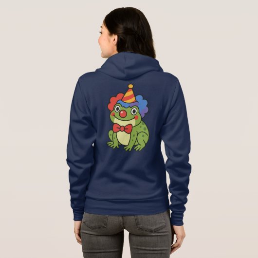 Funny Clown Frog Sticker Hoodie (Achterkant volledig)