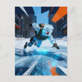 Funny clown icecube falling on ice  briefkaart (Voorkant)