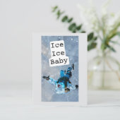 Funny clown icecube falling on ice  postcard briefkaart (Staand voorkant)