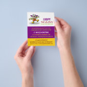 Funny Clown, Kinder entertainer, Clown Adverteren Flyer (Hand)