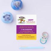 Funny Clown, Kinder entertainer, Clown Adverteren Flyer (Enkel)