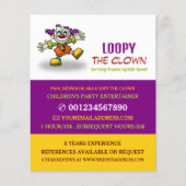 Funny Clown, Kinder entertainer, Clown Adverteren Flyer (Voorkant)