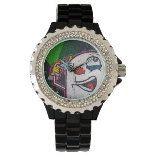 Funny clown met wit gezicht horloge