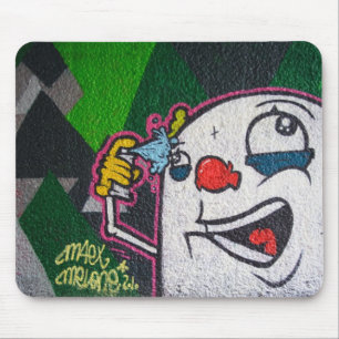 Funny clown met wit gezicht muismat