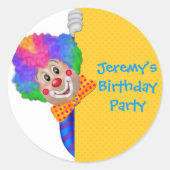 Funny Clown Ronde Sticker (Voorkant)