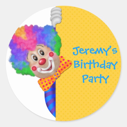 Funny Clown Ronde Sticker (Voorkant)