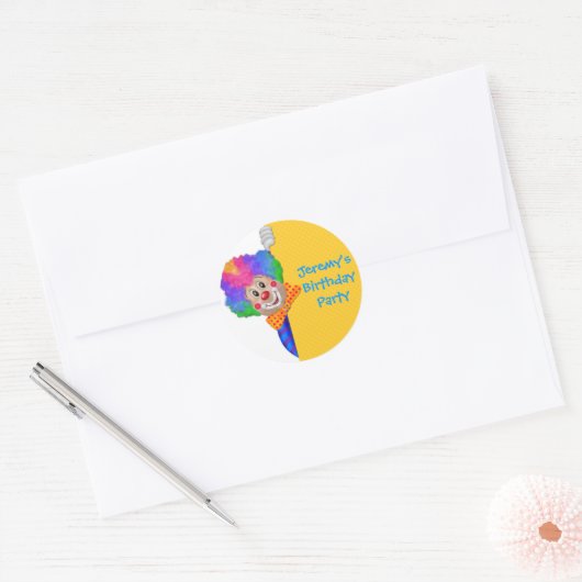 Funny Clown Ronde Sticker (Envelop)