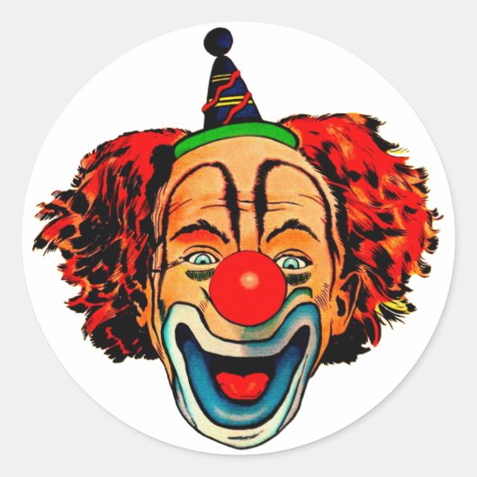 Funny Clown Ronde Sticker (Voorkant)