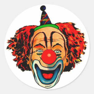 Funny Clown Ronde Sticker
