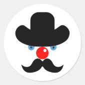 Funny clown ronde sticker (Voorkant)