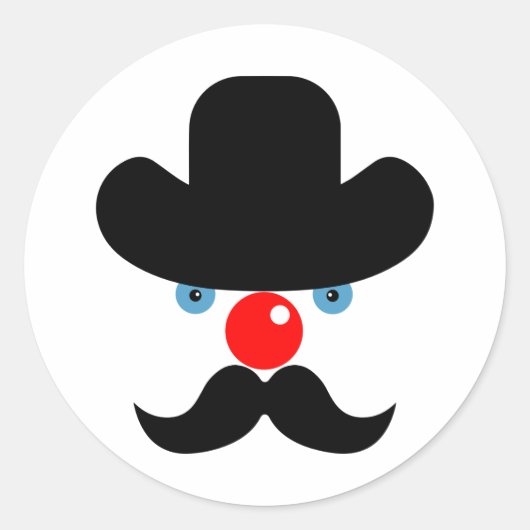 Funny clown ronde sticker (Voorkant)
