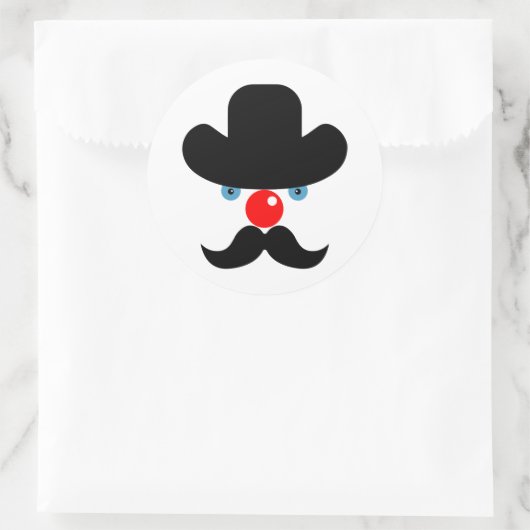 Funny clown ronde sticker (Tas)
