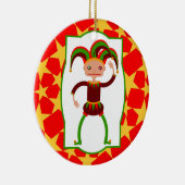 Funny clown uit Middeleeuwen Keramisch Ornament (Rechts)